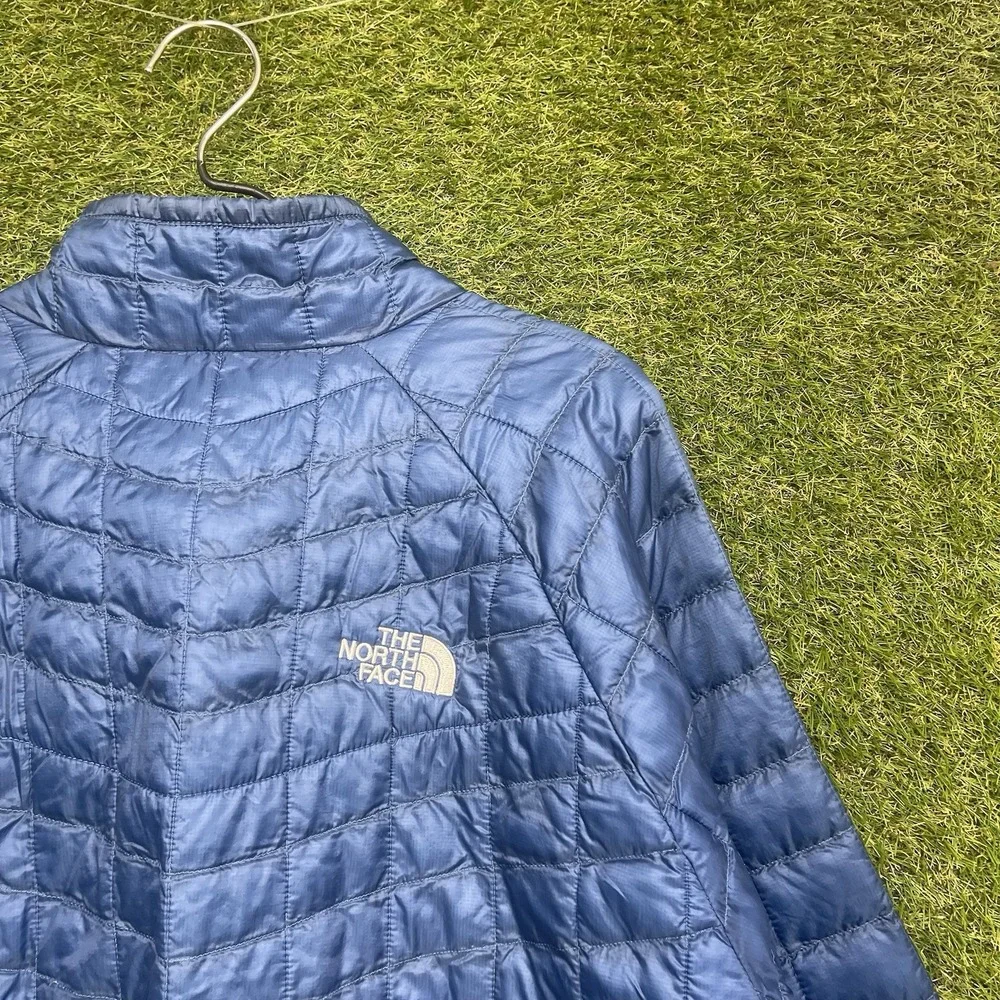 The North Face Puffer Jacket Mens XL Blue Thermoball 1/4 Zip Quilted Pullover